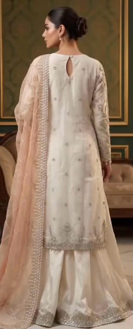 Elegant Off-White Heavy Embroidered 3PC Suit