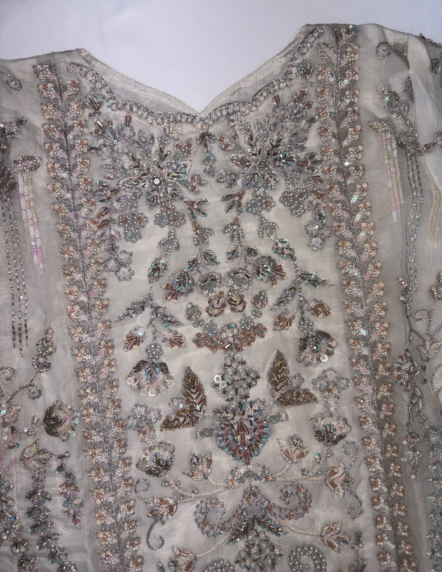 Elegant Off-White Heavy Embroidered 3PC Suit