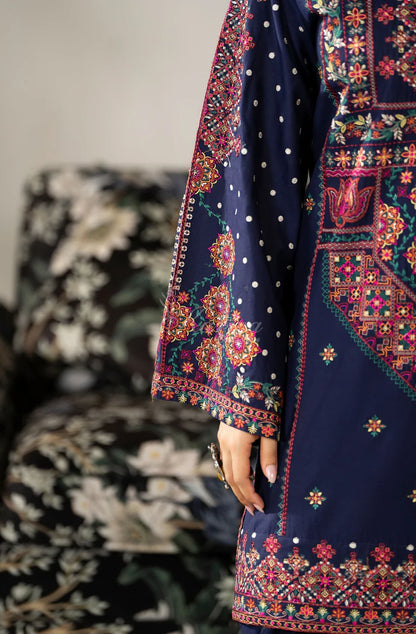 Karma Ayra - Dark Navy Embroidered 3PC Pakistani Suit