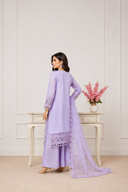 Sadabahar Ready To Wear Mahpara Embroidered Organza 3 Piece Suit