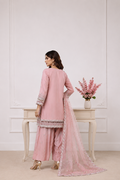 Sadabahar Ready To Wear Mahpara Embroidered Organza 3 Piece Suit