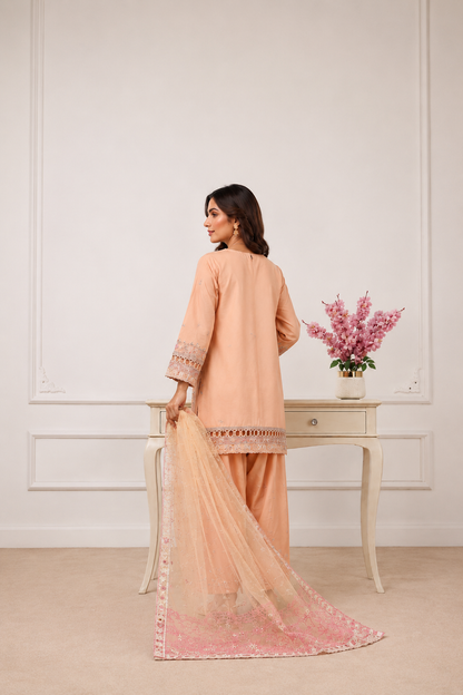 Sadabahar Ready To Wear Mahpara Embroidered Organza 3 Piece Suit