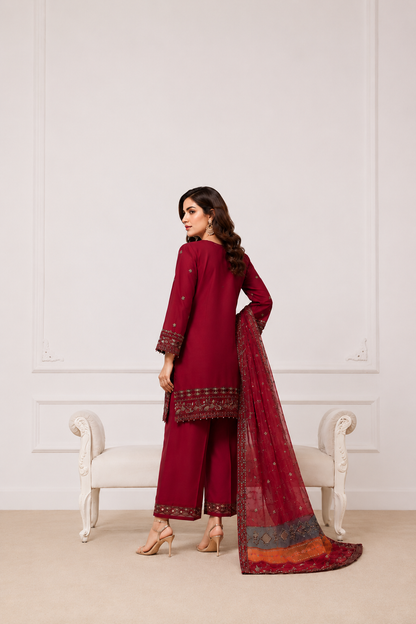 Sadabahar Ready To Wear Mahpara Embroidered Organza 3 Piece Suit