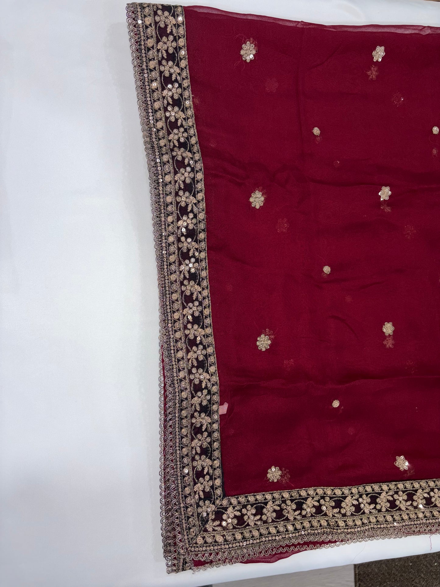 Maroon Traditional Embroidered Suit