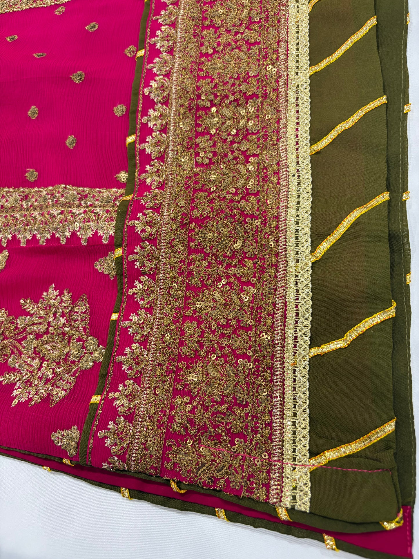 Bright Pink Festive Embroidered Suit