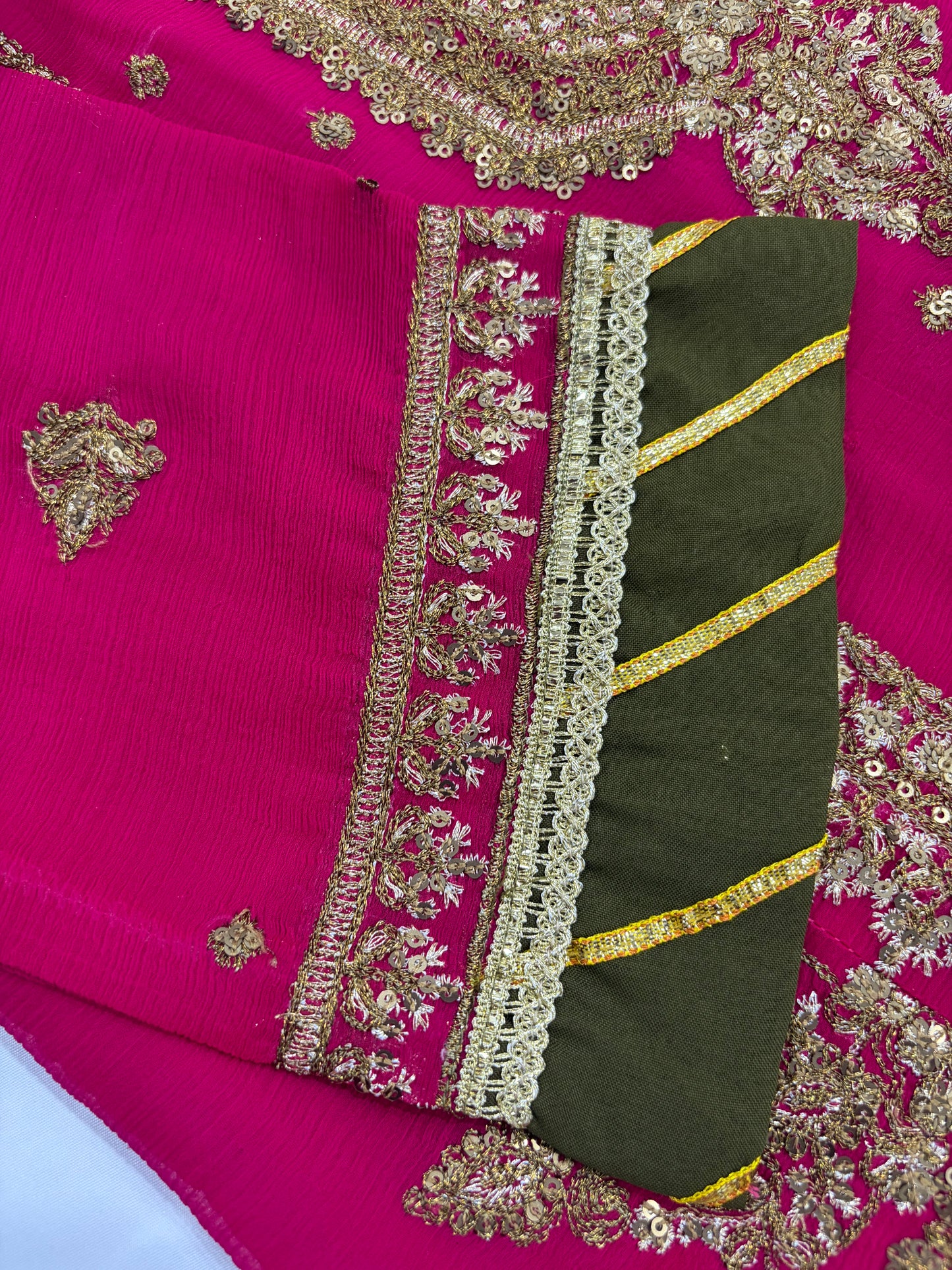 Bright Pink Festive Embroidered Suit