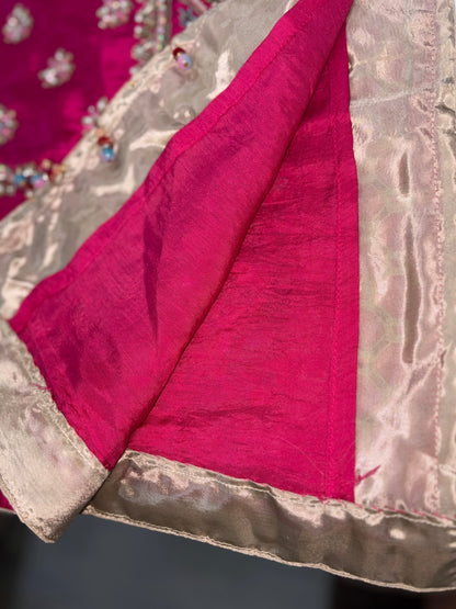 Deep Pink Luxury Embroidered Suit