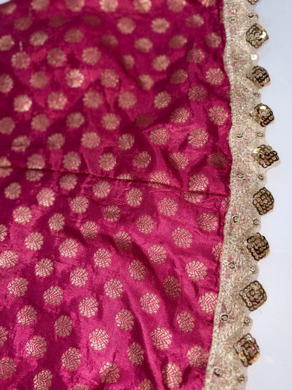 Deep Pink Luxury Embroidered Suit