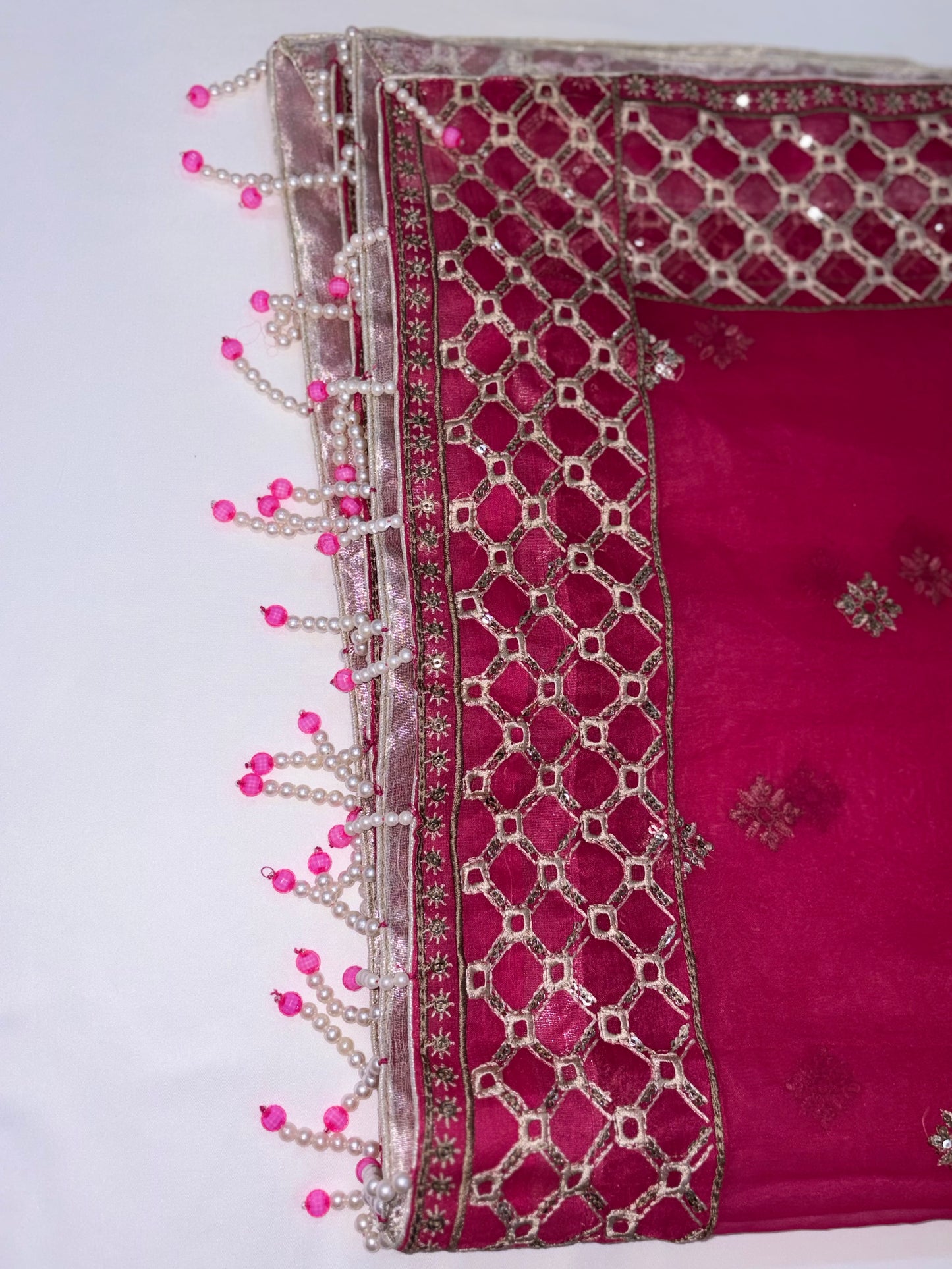 Deep Pink Luxury Embroidered Suit