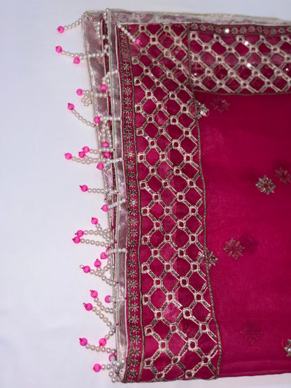 Deep Pink Luxury Embroidered Suit
