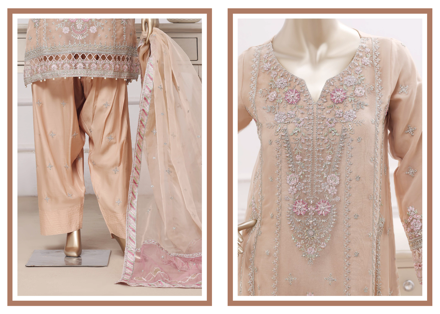 Sadabahar Ready To Wear Mahpara Embroidered Organza 3 Piece Suit