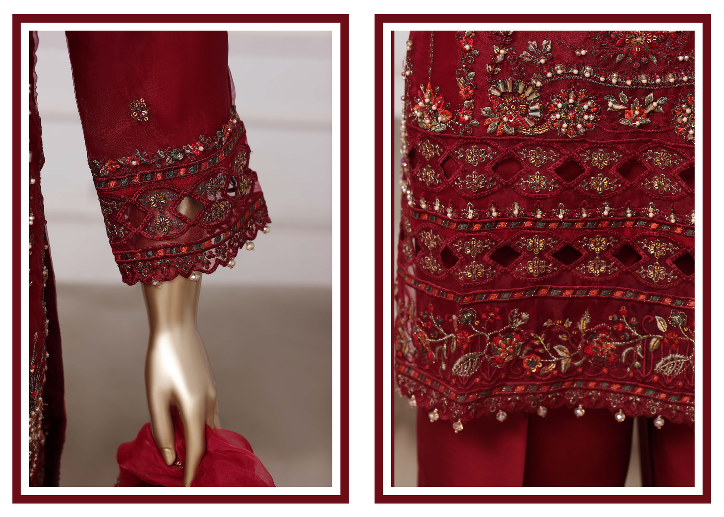 Sadabahar Ready To Wear Mahpara Embroidered Organza 3 Piece Suit