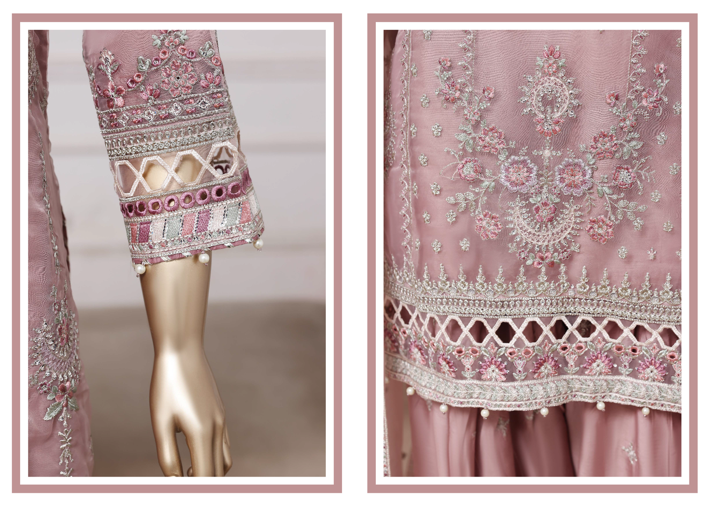 Sadabahar Ready To Wear Mahpara Embroidered Organza 3 Piece Suit