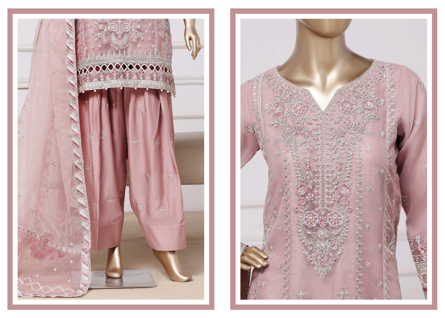 Sadabahar Ready To Wear Mahpara Embroidered Organza 3 Piece Suit