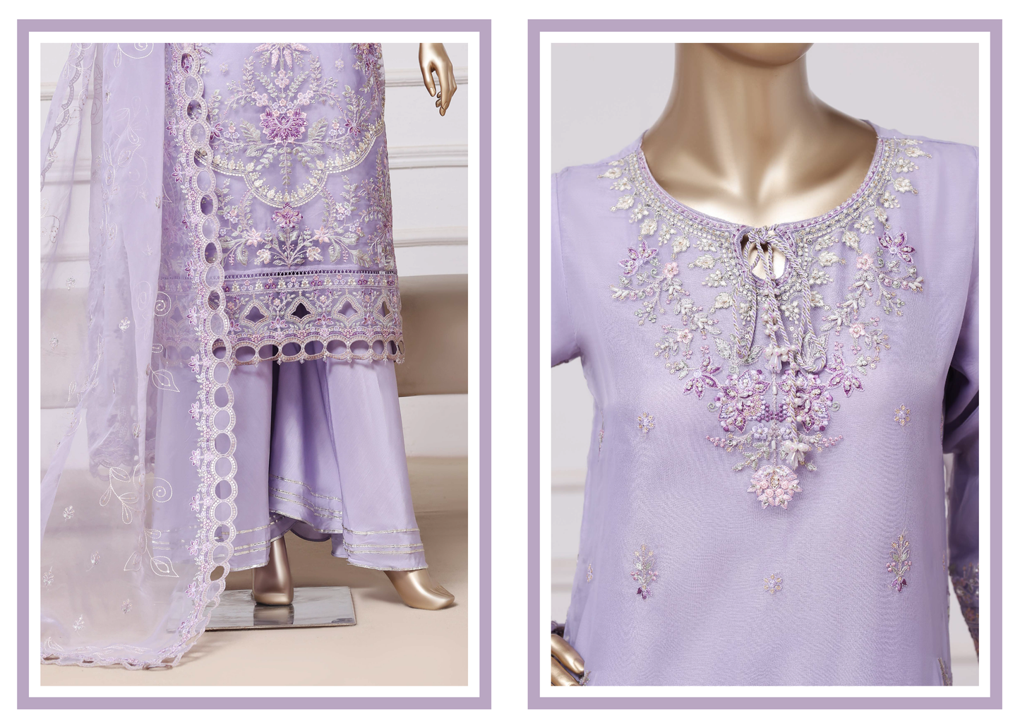 Sadabahar Ready To Wear Mahpara Embroidered Organza 3 Piece Suit