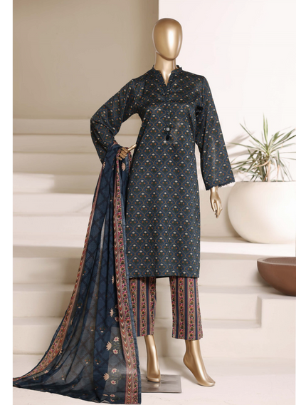 SADABAHAR - Printed Lawn Suit - Teal Blue