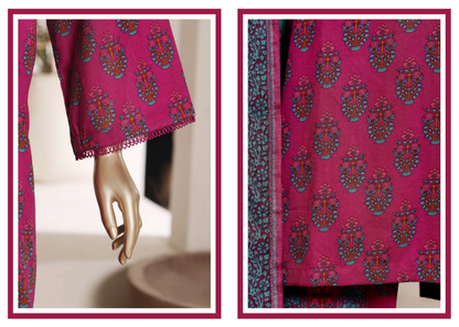 SADABAHAR - Printed Lawn Suit - Rani Pink