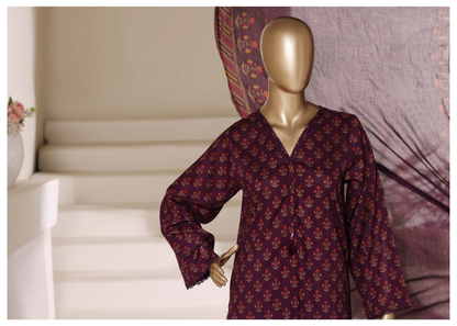 SADABAHAR - Printed Lawn Suit - Deep Wine