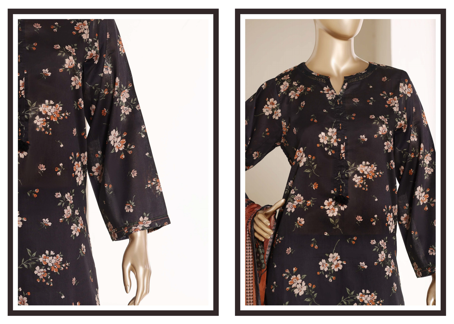 SADABAHAR - Printed Lawn Suit - Black